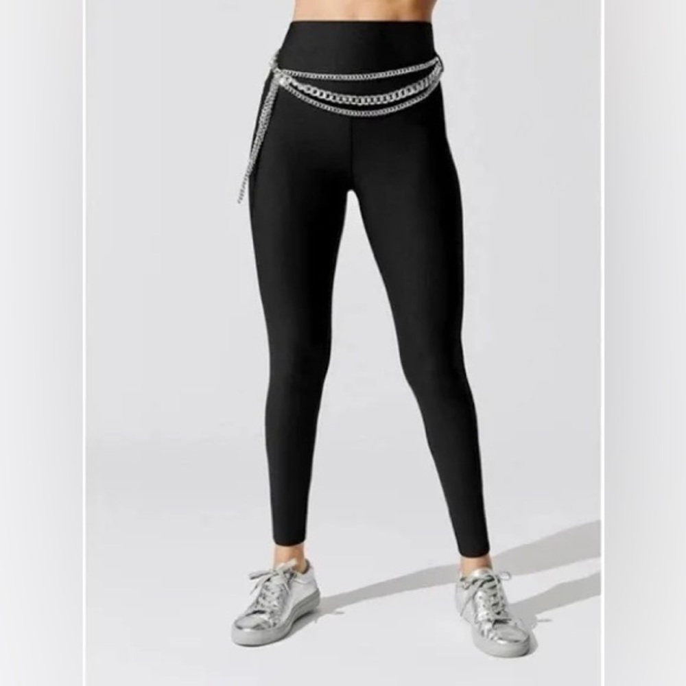 Carbon38 High Rise Full Length Legging With Chain Belt - Black - Small *RARE*